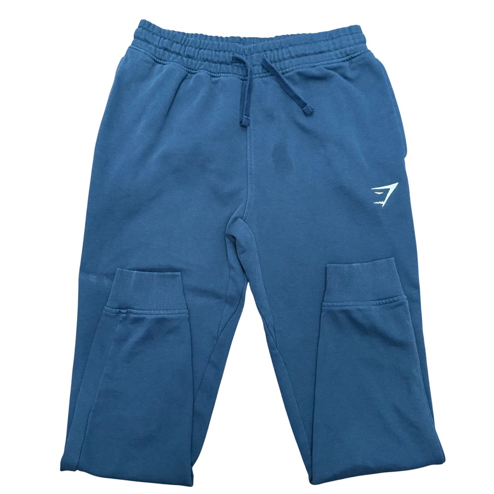 Gymshark Joggers Mens Size S Blue Fleece Sweatpants Athletic Training Pockets